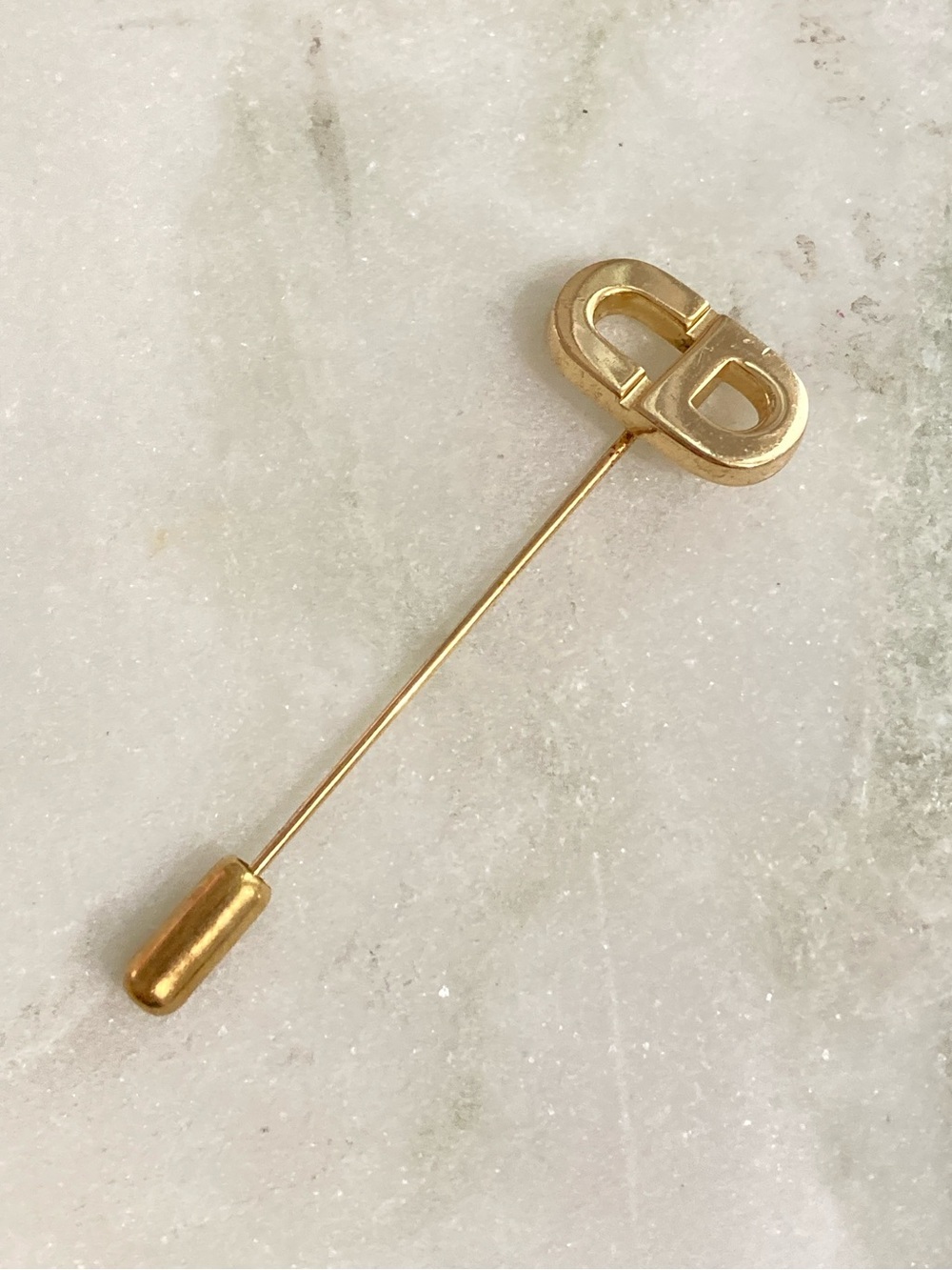 Dior Logo Stick Lapel Pin Brooch Unisex